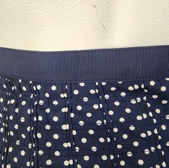NWT J Crew Navy Polka-dot Pleated Skirt Size 10 - Picture 6 of 11